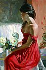 Vladimir Volegov Famous Paintings - from a rose